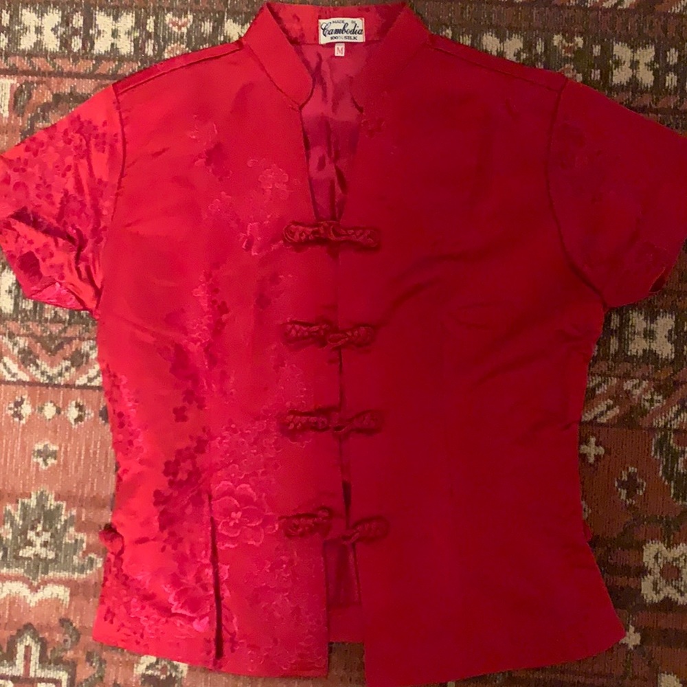 Beautiful completely hand-made new silk traditional top